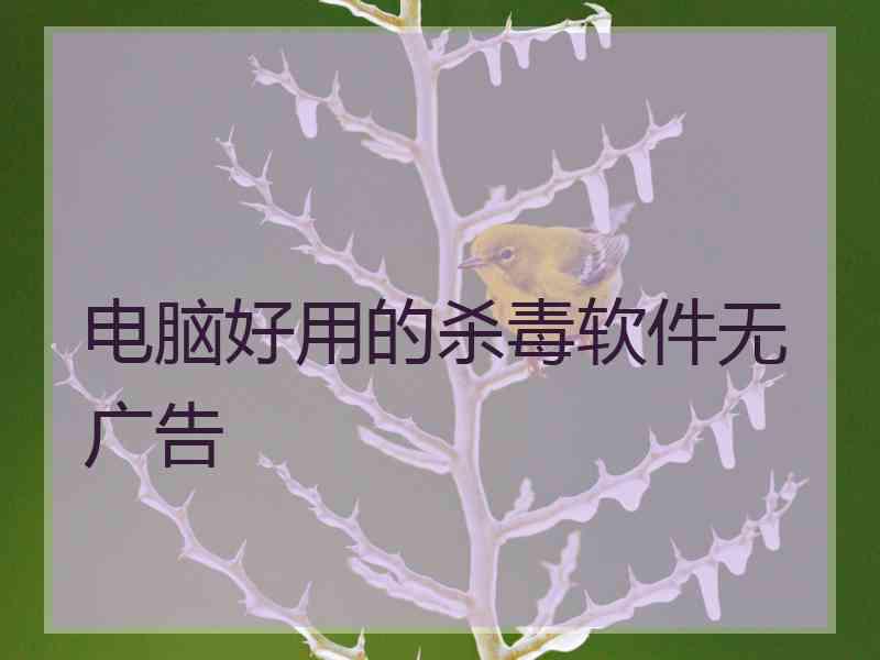 电脑好用的杀毒软件无广告