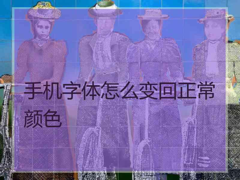 手机字体怎么变回正常颜色