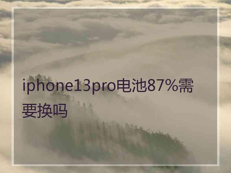 iphone13pro电池87%需要换吗