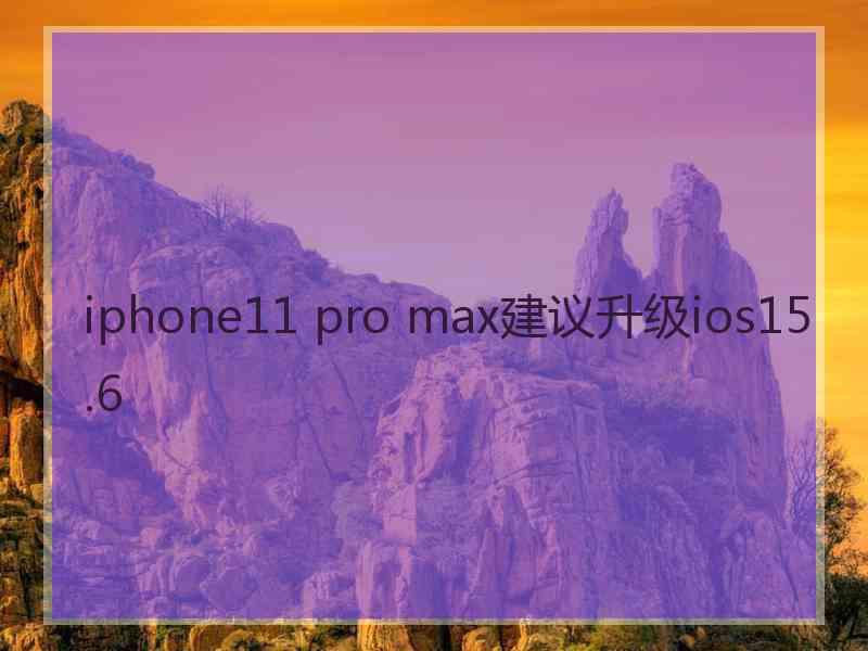 iphone11 pro max建议升级ios15.6