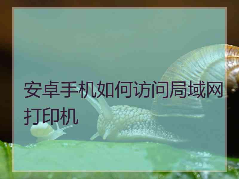 安卓手机如何访问局域网打印机