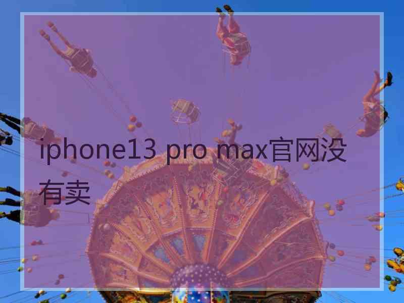 iphone13 pro max官网没有卖