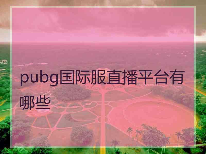 pubg国际服直播平台有哪些