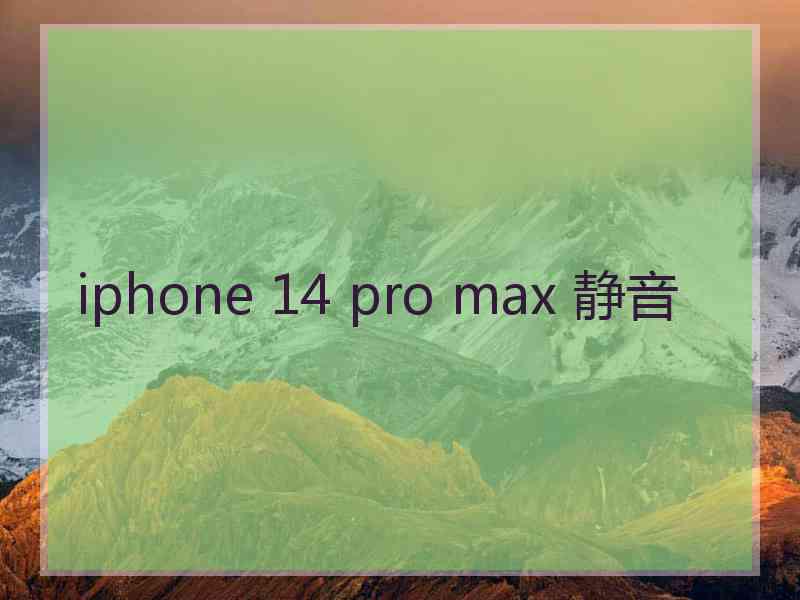 iphone 14 pro max 静音