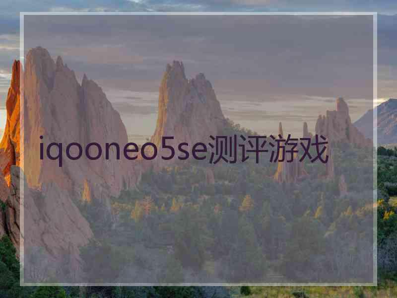 iqooneo5se测评游戏