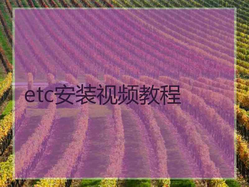 etc安装视频教程