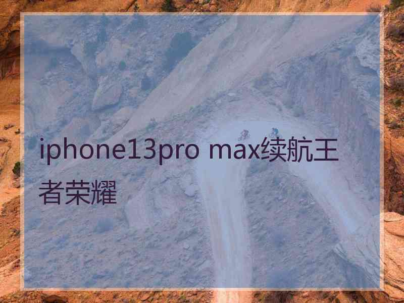 iphone13pro max续航王者荣耀