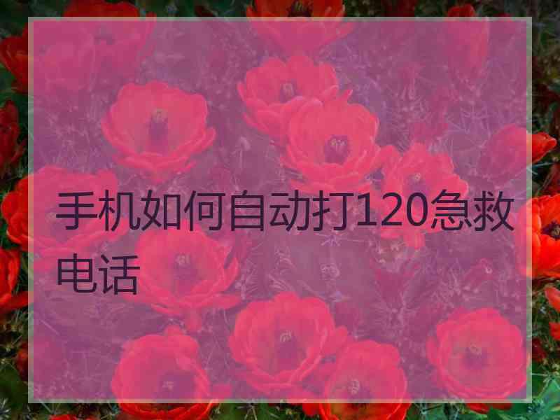 手机如何自动打120急救电话