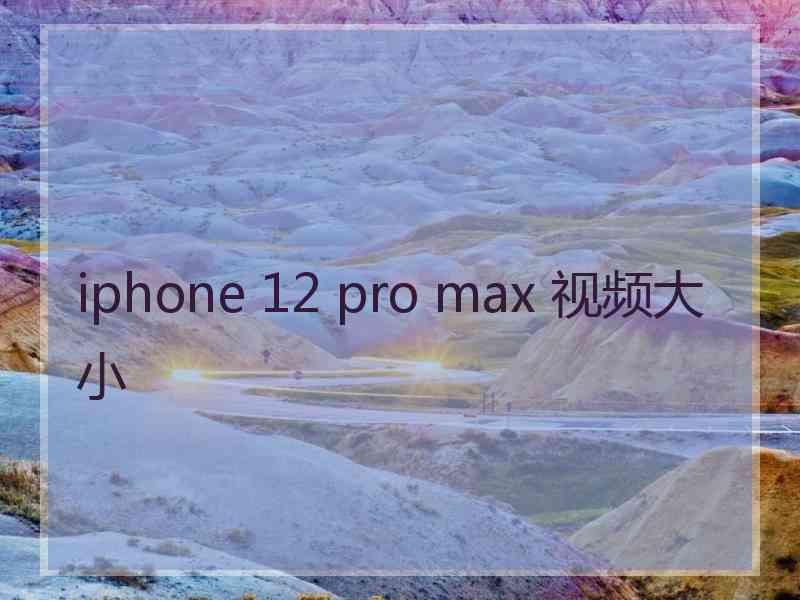 iphone 12 pro max 视频大小