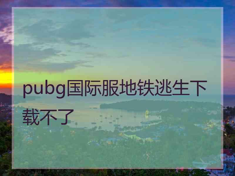 pubg国际服地铁逃生下载不了