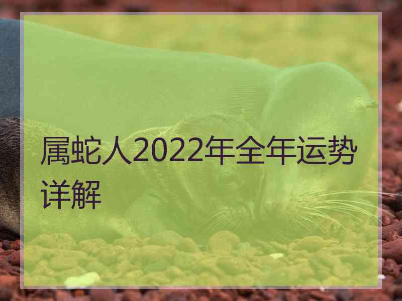 属蛇人2022年全年运势详解