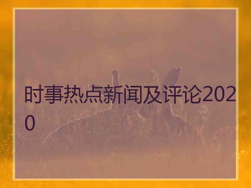 时事热点新闻及评论2020