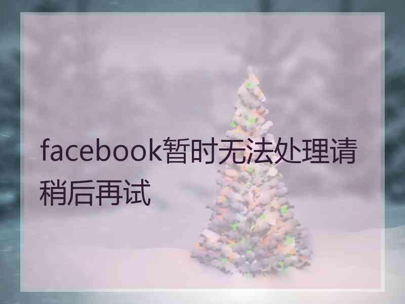 facebook暂时无法处理请稍后再试