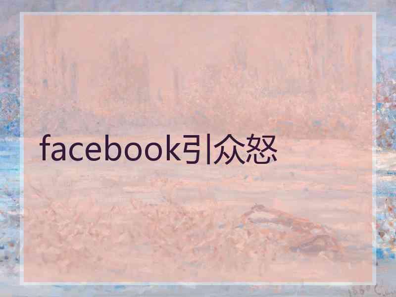 facebook引众怒