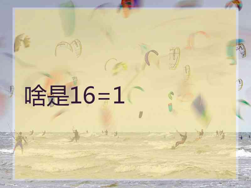 啥是16=1