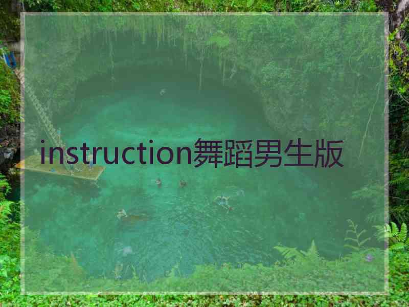 instruction舞蹈男生版