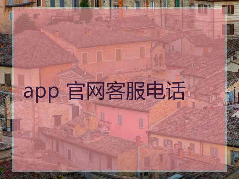 app 官网客服电话