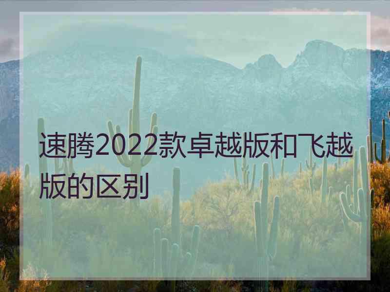 速腾2022款卓越版和飞越版的区别