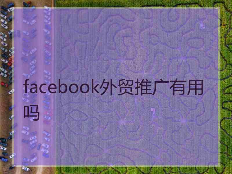 facebook外贸推广有用吗