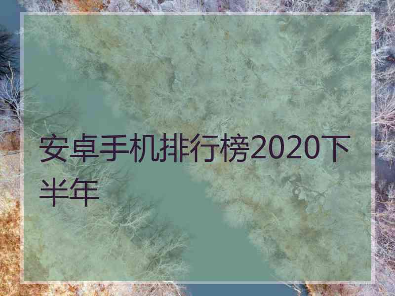 安卓手机排行榜2020下半年