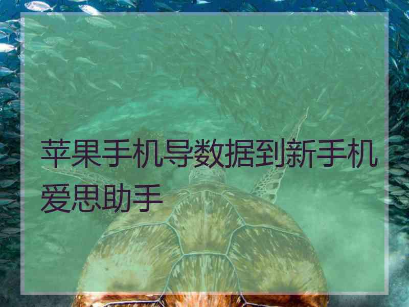 苹果手机导数据到新手机爱思助手