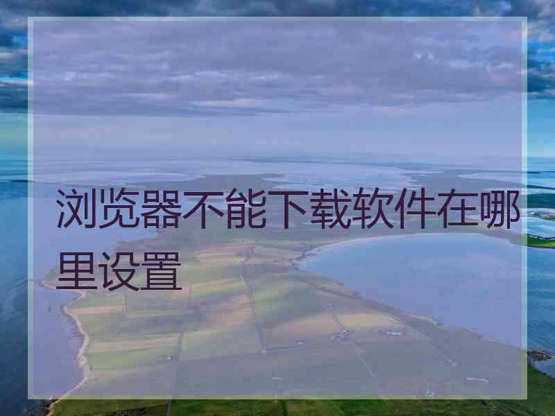 浏览器不能下载软件在哪里设置